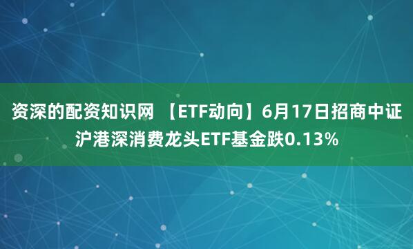 资深的配资知识网 【ETF动向】6月17日招商中证沪港深消费龙头ETF基金跌0.13%